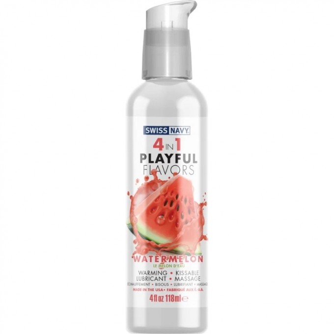 Массажный гель для тела SWISS NAVY PLAYFUL FLAVORS 4 в 1 , Арбуз, 118 мл SN4N1FWM4